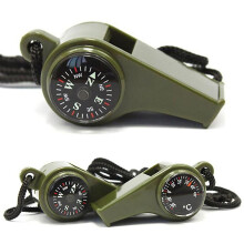 1Pcs Outdoor Whistle Compass Thermometer 3 In 1 Camping Hiking Accessory Multi-functional Survival Tools Nylon Neck Rope Compass
