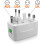 Universal Plug Adapter EU /USA / UK /AUS LED Indicator Max Excell White 3