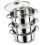 4PC Stainless Steel 3 Tier Steamer Pot Set 25cm 2