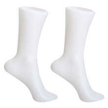 2PCS Female Foot Sock Sox Display Mold Short Stocking Mannequin White