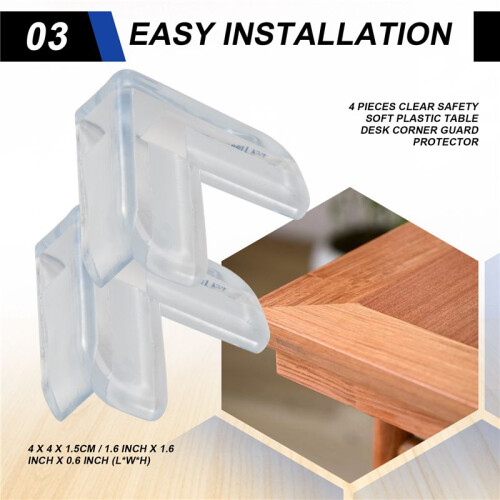 4 Pieces Clear Safety Soft Plastic Table Desk Corner Guard Protector