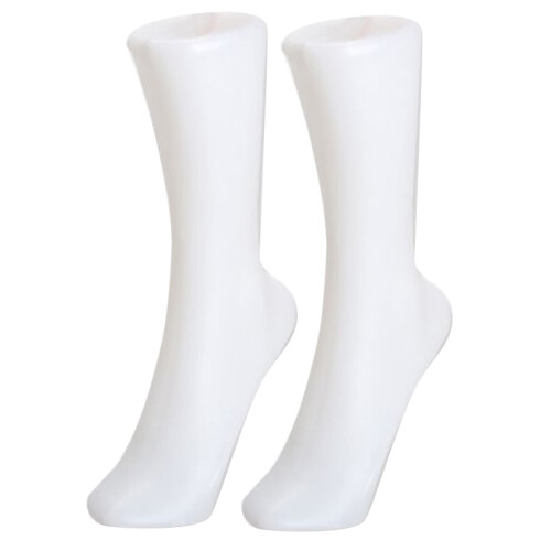 2PCS Female Foot Sock Sox Display Mold Short Stocking Mannequin White 1