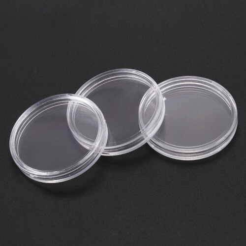 10 pcs Small round transparent plastic coin capsules box 30mm