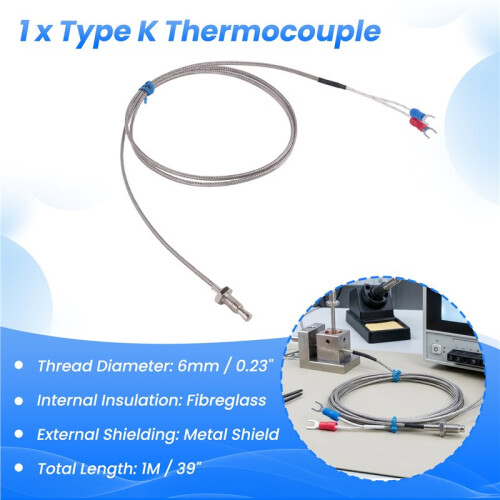 3.3Ft K Type Thermocouple Temperature Controller 0-400C Sensor Probe 2