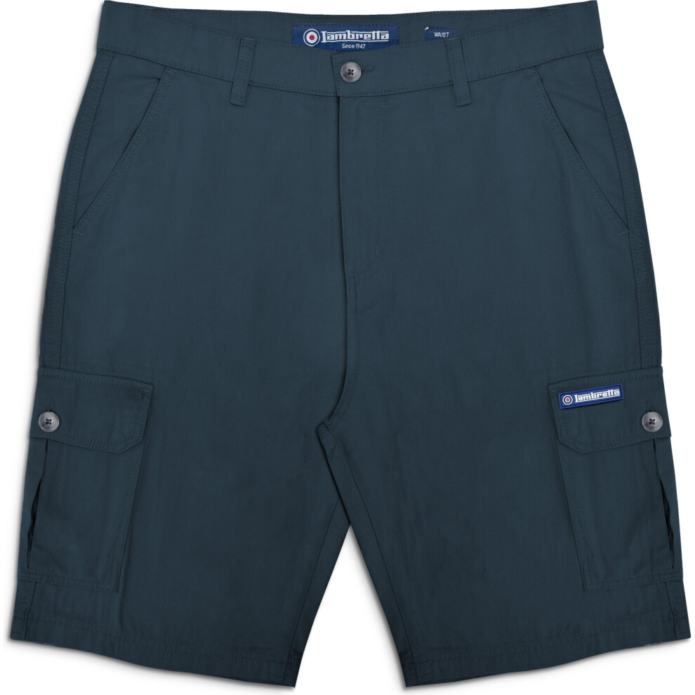 Lambretta (36, Navy) Mens Cargo Shorts