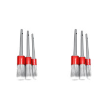 6X Super Soft Synthetic Detailing Brushes Set Handle for Wheels,Tires, Engine Bay, Leather Seats, Door Panels