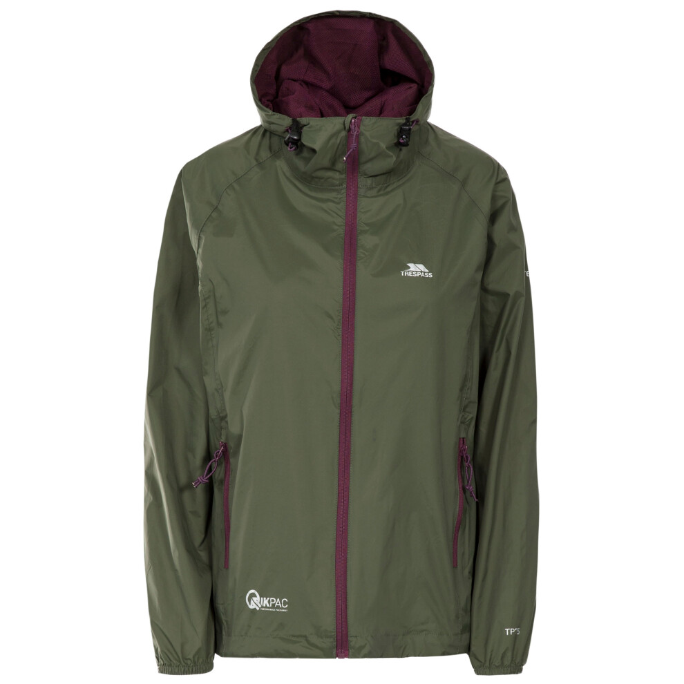Trespass (6, Moss) Womens Packaway Rain Jacket - Qikpac