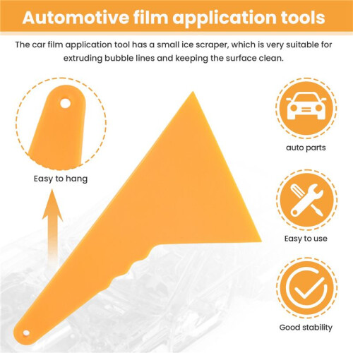 Plastic Yellow Auto Car Window Sticker Film Scraper Squeegee Cleaning Tool 23.6x12.3cm 1