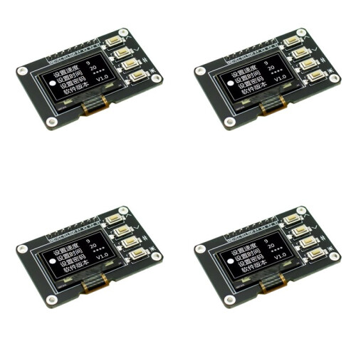 4X Tela OLED de 0,96 Polegadas, Módulo de Tela 12864 Branco com Matriz, 4 Interfaces de Teclas, Teclado IIC SSD1315 Branco