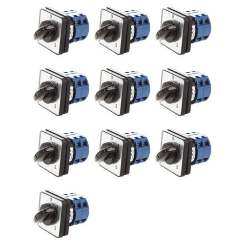 10X 660V 20A 6 Terminals 4 Positions Rotary Cam Changeover