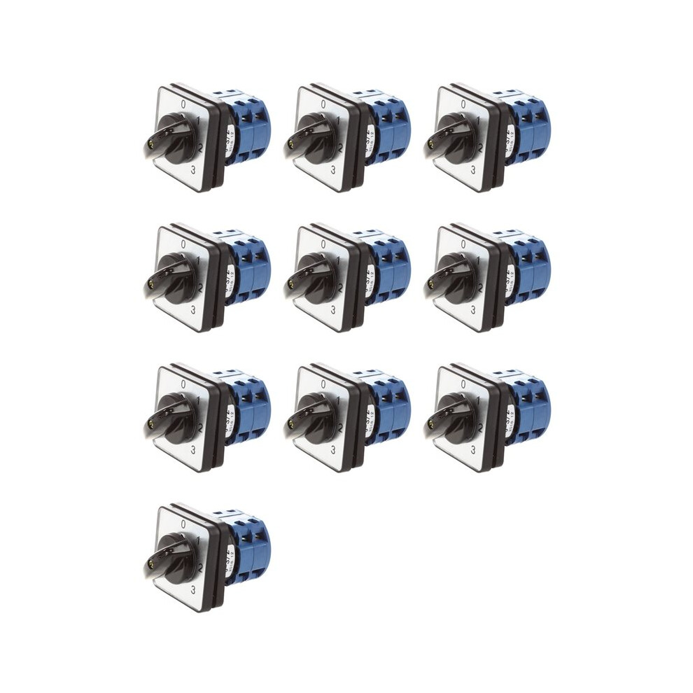 10X 660V 20A 6 Terminals 4 Positions Rotary Cam Changeover 6032296081450