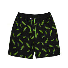 (Medium) Rick And Morty Swim Shorts (Mens Black)