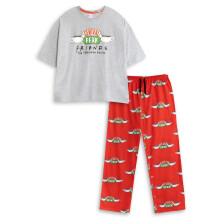 (Small) Friends Short Sleeve Long Leg Pyjama Set (Womens Grey)