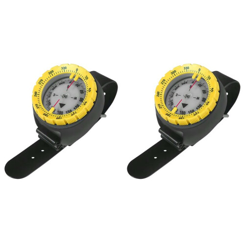 2X Underwater Navigation Compass 50 Meters Professional Waterproof Diving Compass Suitable for Diving, Camping, A