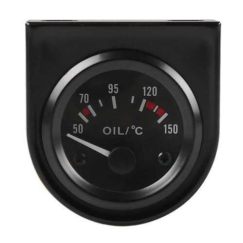 3Conjunto Ponteiro LED Branco de 2 Polegadas 52 mm 12 V, Medidor de Temperatura de Óleo de Carro com Sensor Preto 1