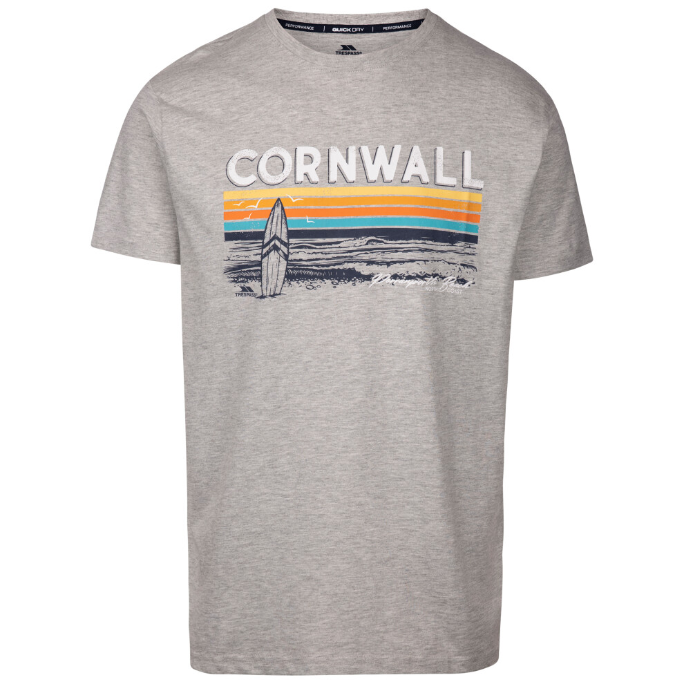 Trespass (L, Grey Marl) Mens 180Gsm Jersey T-Shirt - Akkul