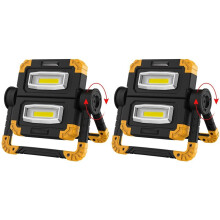 2X LED Work Light Rechargeable Portable - Folding Working Lamp with Flood Light Stand for Outdoor Camping