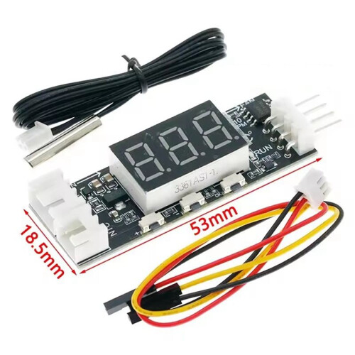 2X DC12V 3A 4 Wire PWM Fan Temperature Control Speed Governor Fan Speed Controller Digital Display Module Power Supply 2