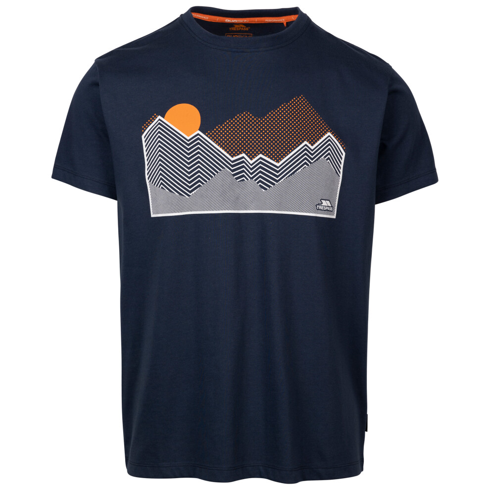 Trespass (S, Navy) Mens Casual Chest Print T-Shirt Lisab