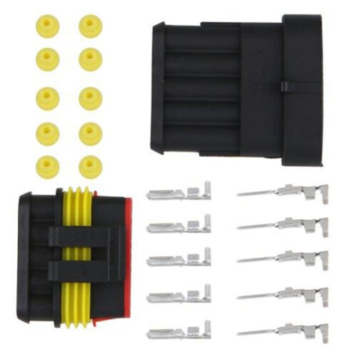 5 Kit 5 Pin Impermeable Electrico Cable Conector Sellado 2