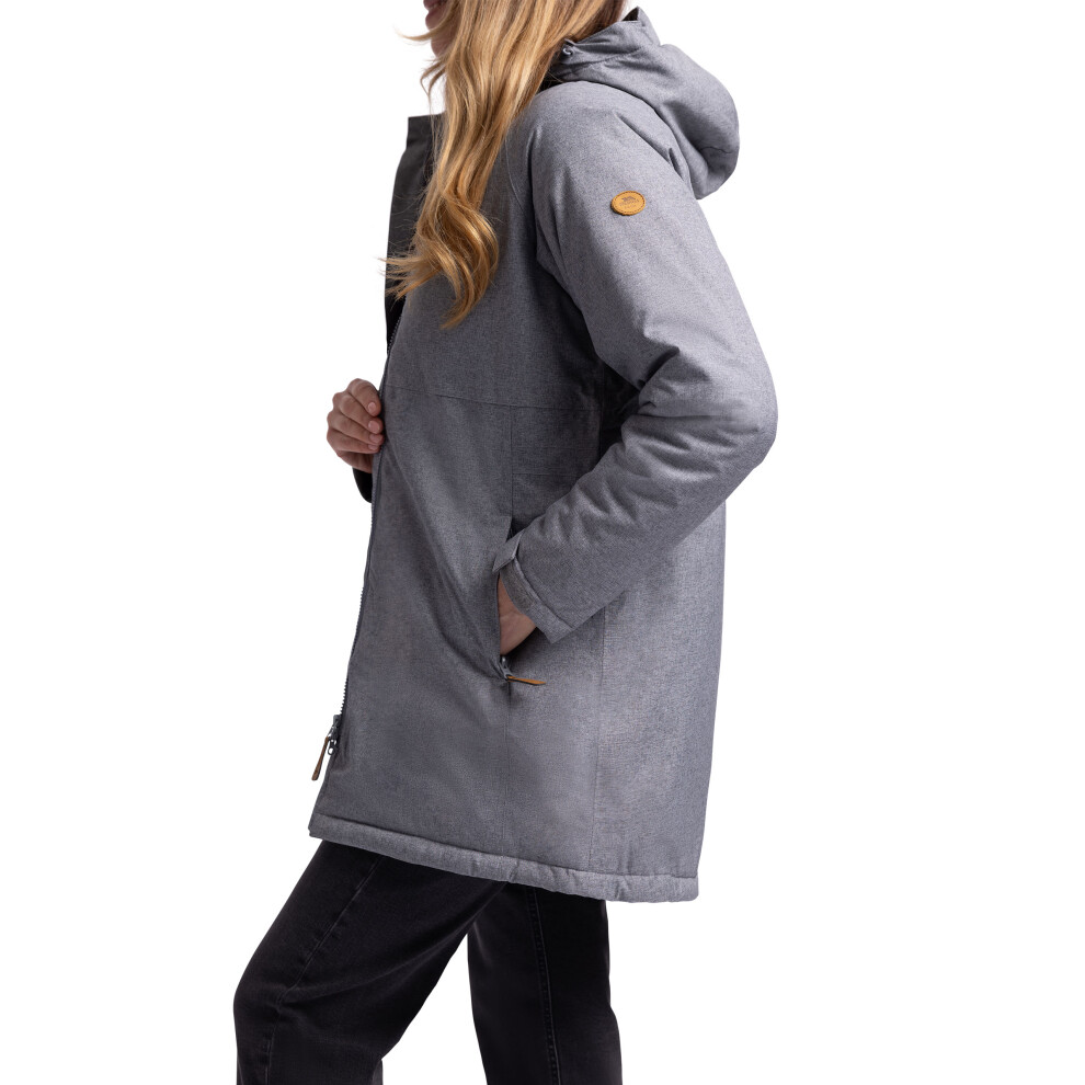 Trespass (8, Grey Marl) Womens Waterproof Hooded Padded Fleece Lined Jacket Wintertime