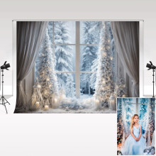 Fondo Fotográfico Studio Paisaje Navideño de Invierno Nieve Blanca 3 x 2 m — telon fondo navidad