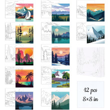 Lienzos de pintura con estampado para pintar, set de 12, regalo, 20x20 cm — manualidades infantiles