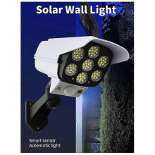 (1Pcs) 1 pezzo di luce solare da esterno con 77 LED, sensore di movimento PIR, simulazione di telecamera, lampada