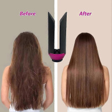 (Black) Accessorio lisciante per capelli DysonAirwrap HS01 HS05 HS08, piastra arricciacapelli con clip.