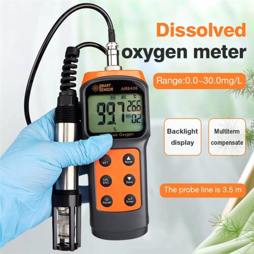 Aquaculture DO Tester Digital Dissolved Oxygen Meter Water Quality Tester Measuring Range Oxygen Contents Detector 2