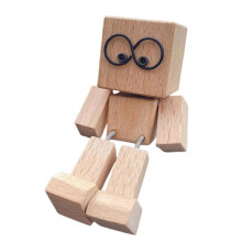 Shaking Feet Wooden Doll Car Dashboard Decorative Shaking Wooden Figurine Cute Desktop Decoration Ornaments A