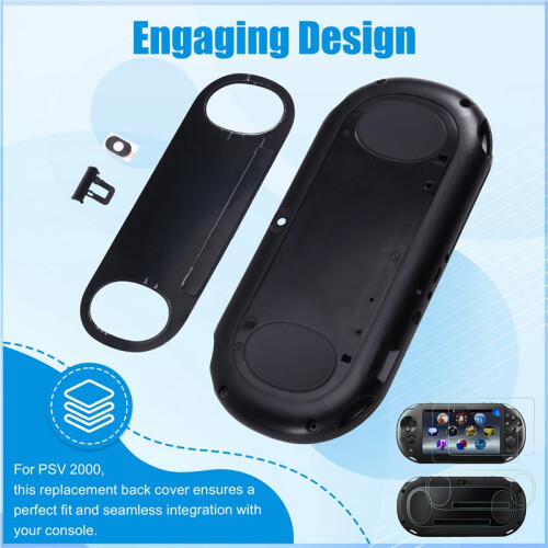 For PSV 2000 Replacement Back Cover Durable Rear Faceplate Case with Sticker Perfect Fit for Enhanced Gaming Experience 2