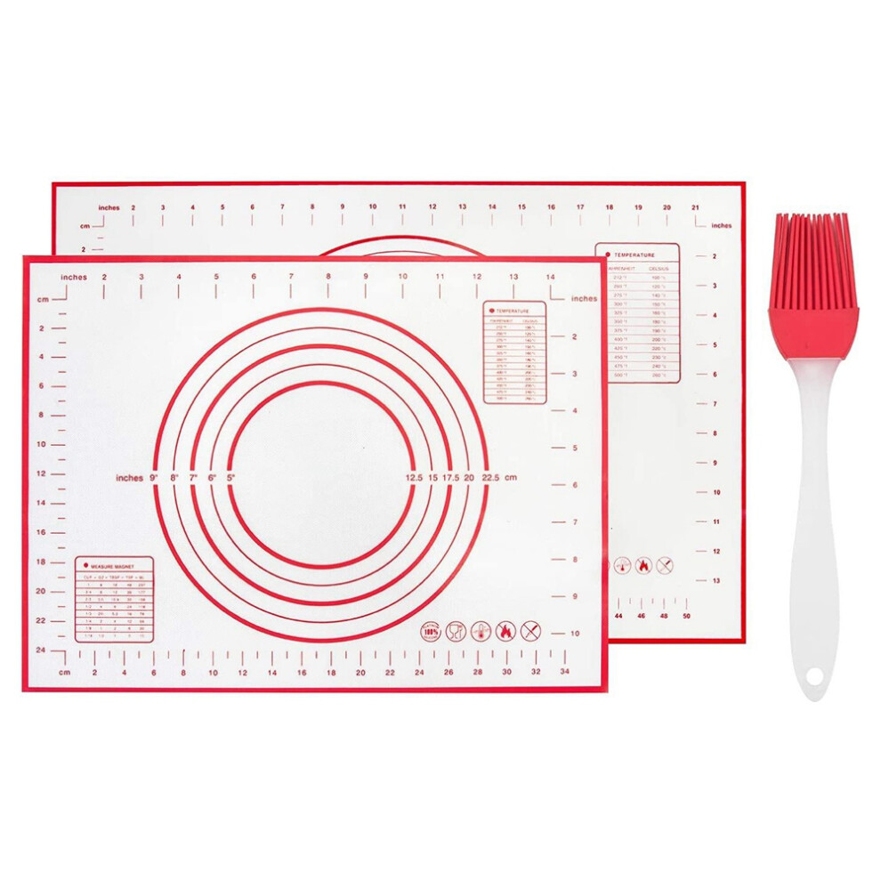 Semoic Silicone Pastry Baking Mat-Reusable,Non-Slip,Non-Sticky,Easy-To-Clean Pastry Mat,For Making Biscuits,Macarons,Pizza,Etc