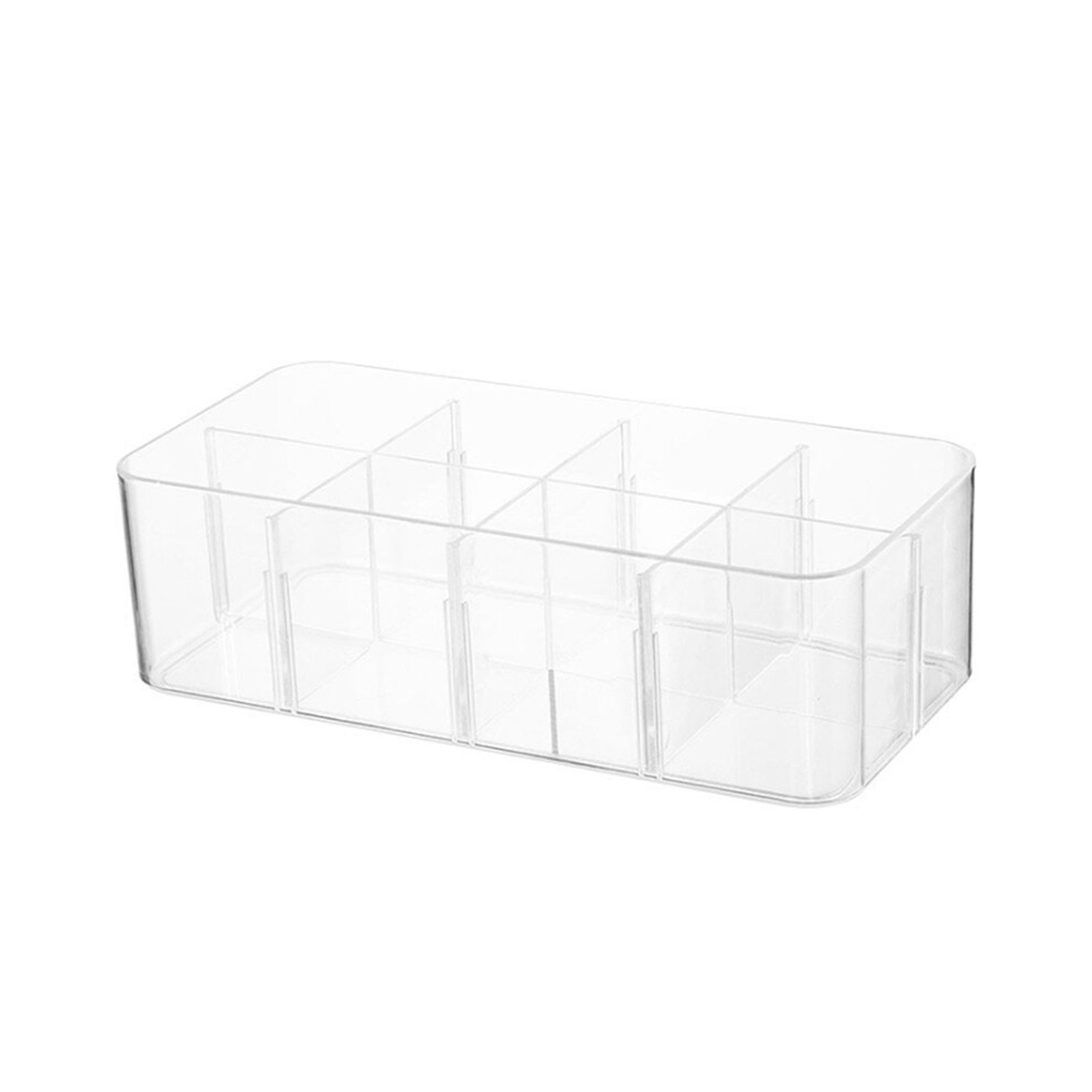 Semoic Transparent Compartment Socks Storage Box Underwear Storage Box Household Stackable Desktop Drawer Sorting Box