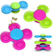 Fidget Spinner Juguete Sensorial Con Ventosa Juego 3 Piezas Estrellas — juguete baño bebe, spinner silicona infantil
