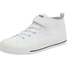 Zapatillas Lona Casual Deportivas Unisex Blancas 29 EU — calzado infantil tela, tenis escolares niño, zapatos suela goma