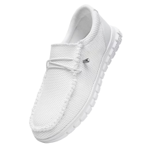 Chaussures de sport pour homme Mocassins en maille Confortables Légères Décontractées Blanches 43 EU