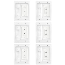 6X Recessed Outlet Box in Wall Cable Management Kit 15A 125V Hide TV Power Cables & Low Voltage Wires Behind the Wall