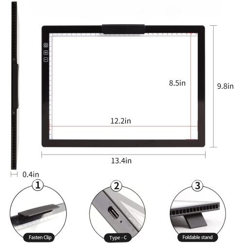 Backlit Drawing Tablet LED A4 Tracing Board for Calligraphy — led writing tablet a4, led drafting board, wireless whiteboard, lighted drawing board 1
