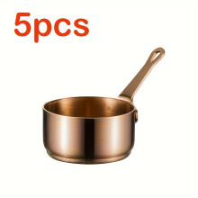 (A, 5pcs) Set of 5 Medium-Sized 304 Stainless Steel Sauce Cups with Handles, Dipping Sauce Dishes for Western Restaurants