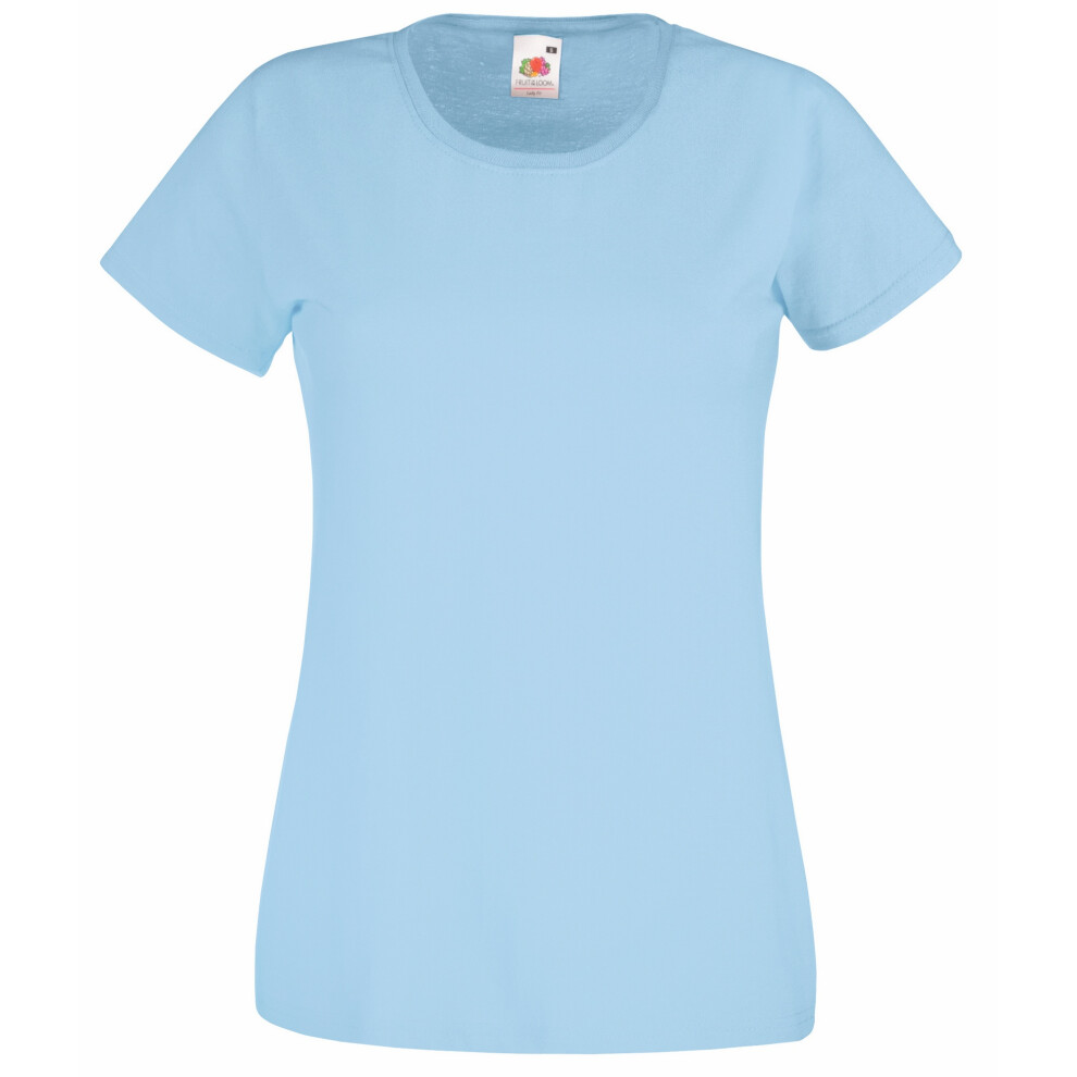 Fruit Of The Loom (Xl, Sky Blue) Ladies/Womens Lady-Fit Valueweight Short Sleeve T-Shirt