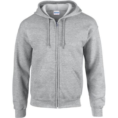 (3XL, Sport Grey) Gildan Heavy Blend Unisex Adult Full Zip Hooded Sweatshirt Top