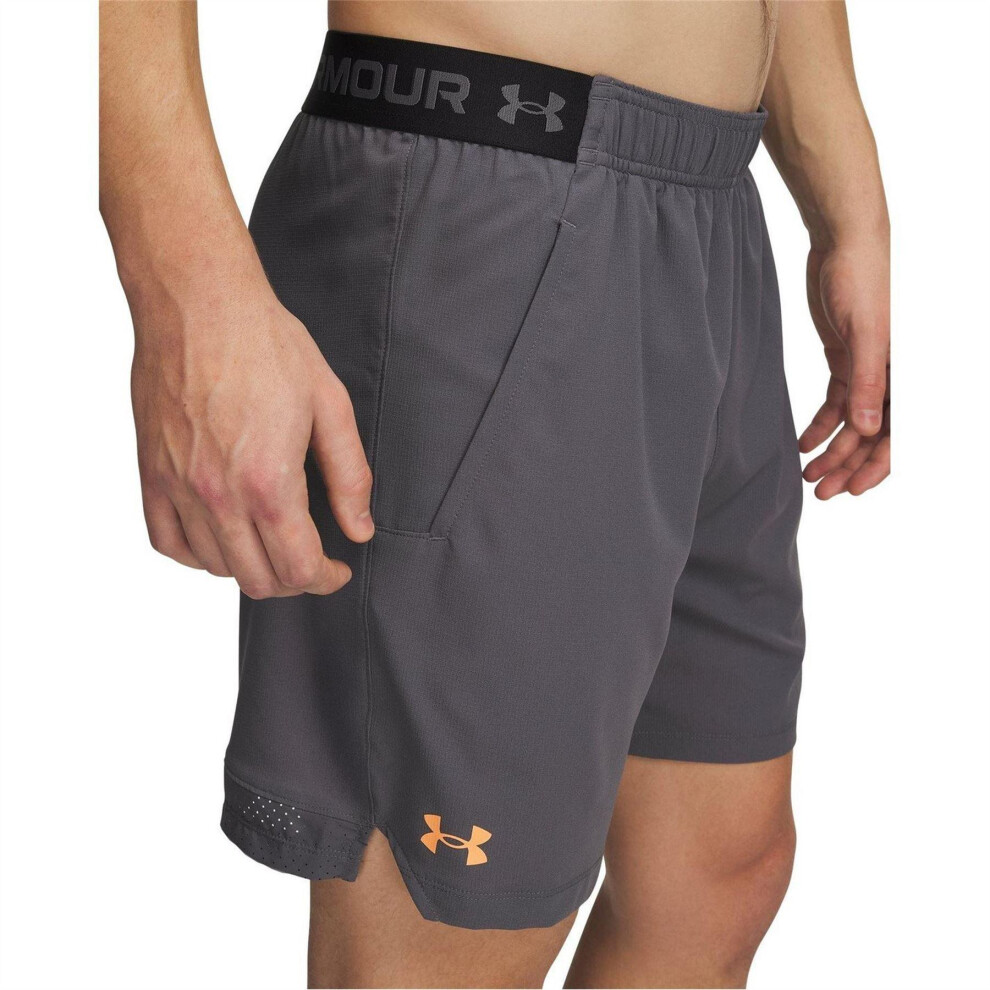 Under Armour (S, White Castlerock/Orange) Mens Vanish Shorts