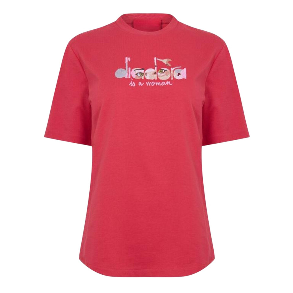 Diadora (14 Uk, Red) Womens/Ladies Eye Crew Neck T-Shirt