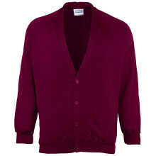 (24, Burgundy) Maddins Childrens Unisex Coloursure Cardigan / Schoolwear