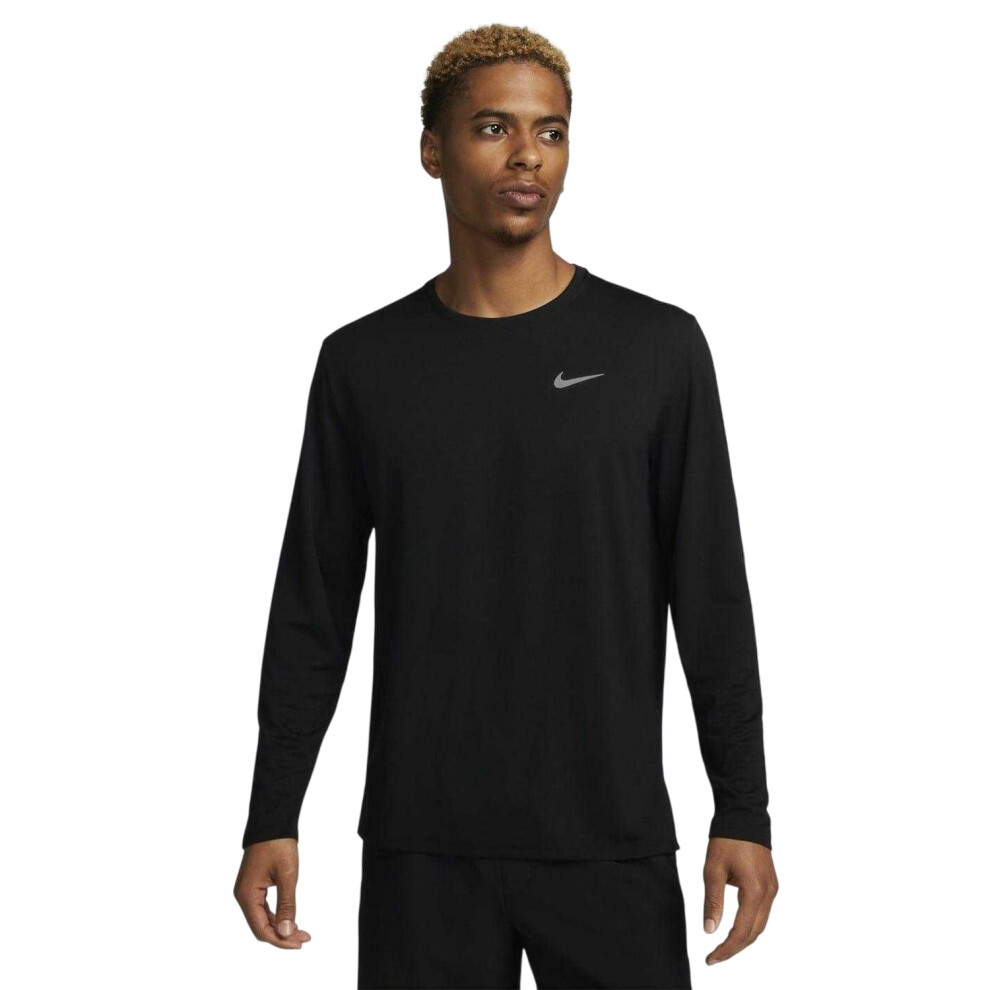 Nike (Xl, Black) Mens Miler Uv Dri-Fit Running Top