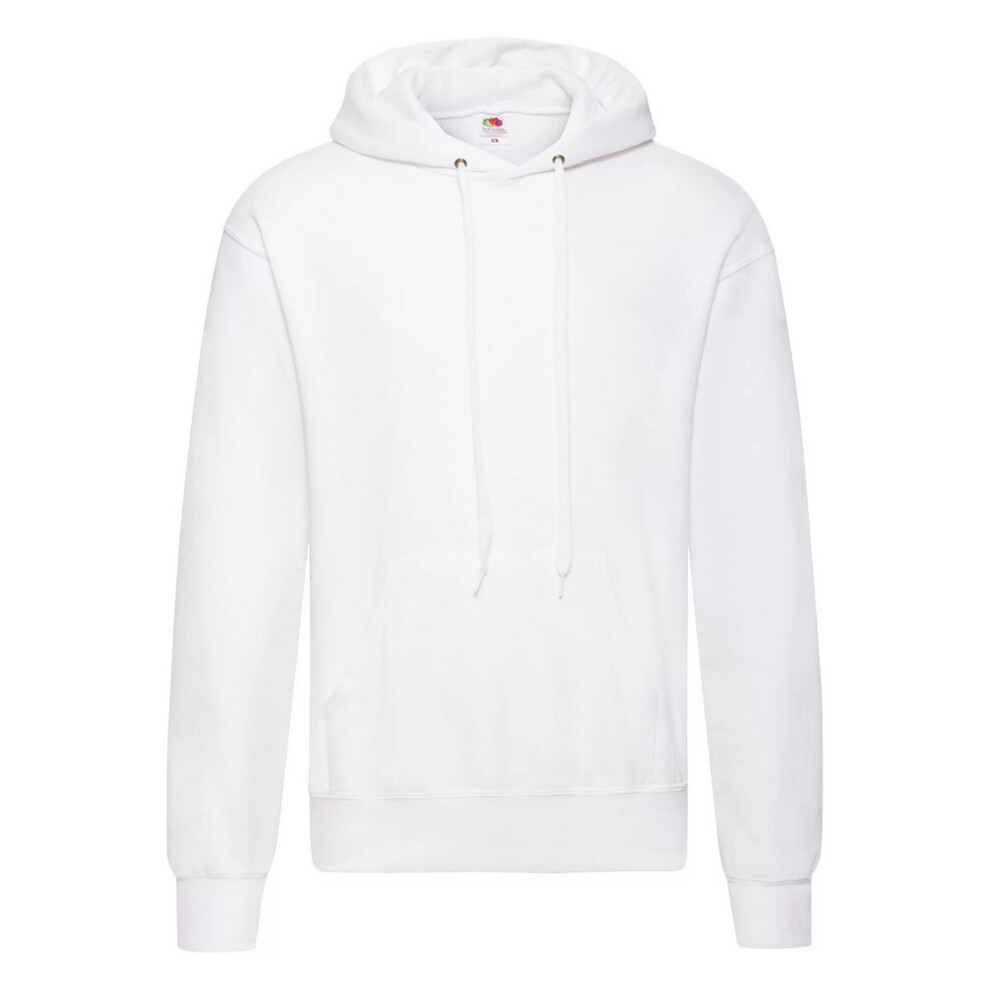 (XL, White) Fruit Of The Loom Mens Hooded Sweatshirt / Hoodie