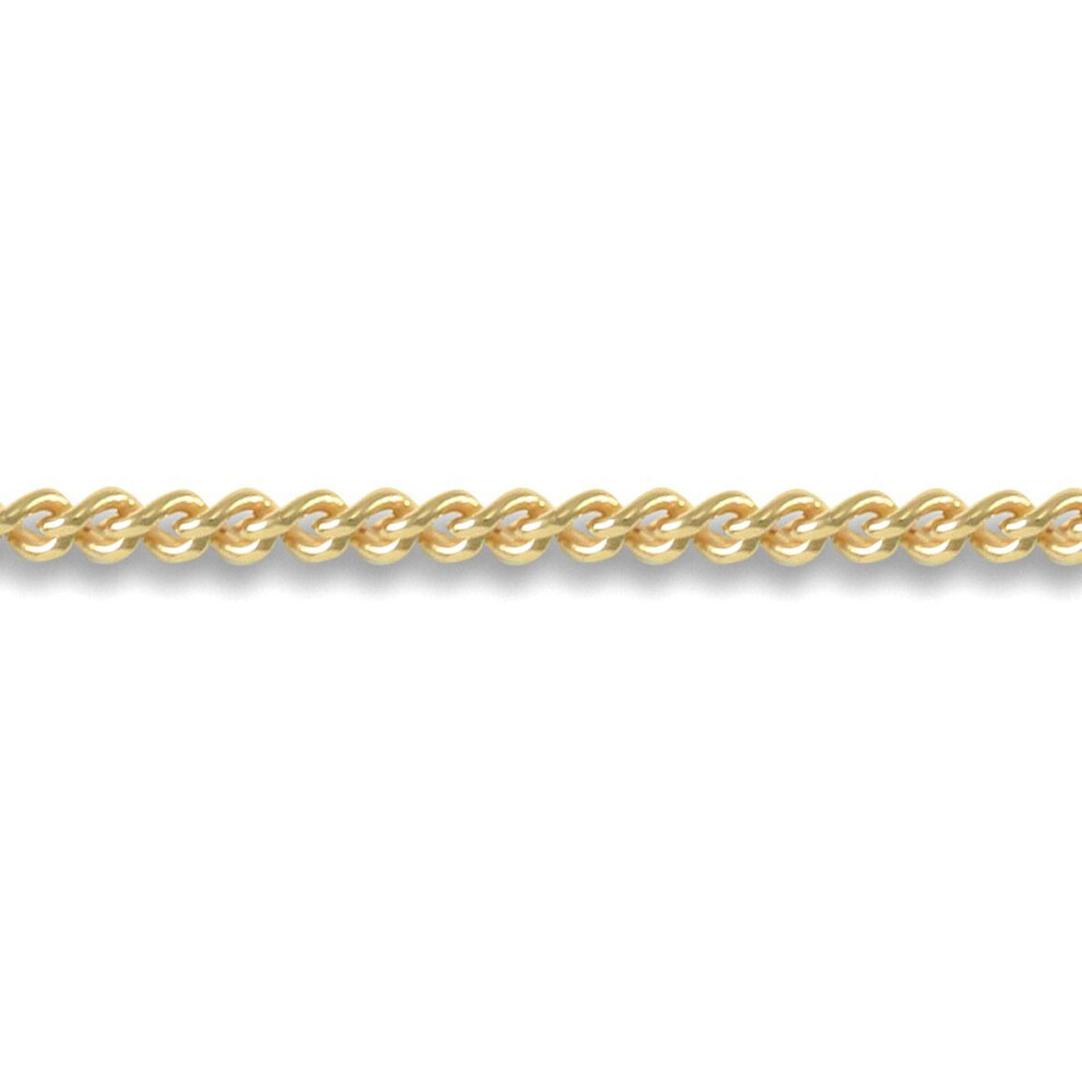 Jewelco London (16) Unisex Solid 18Ct Yellow Gold Curb 1.8Mm Gauge Pendant Chain Necklace - Jcn050d