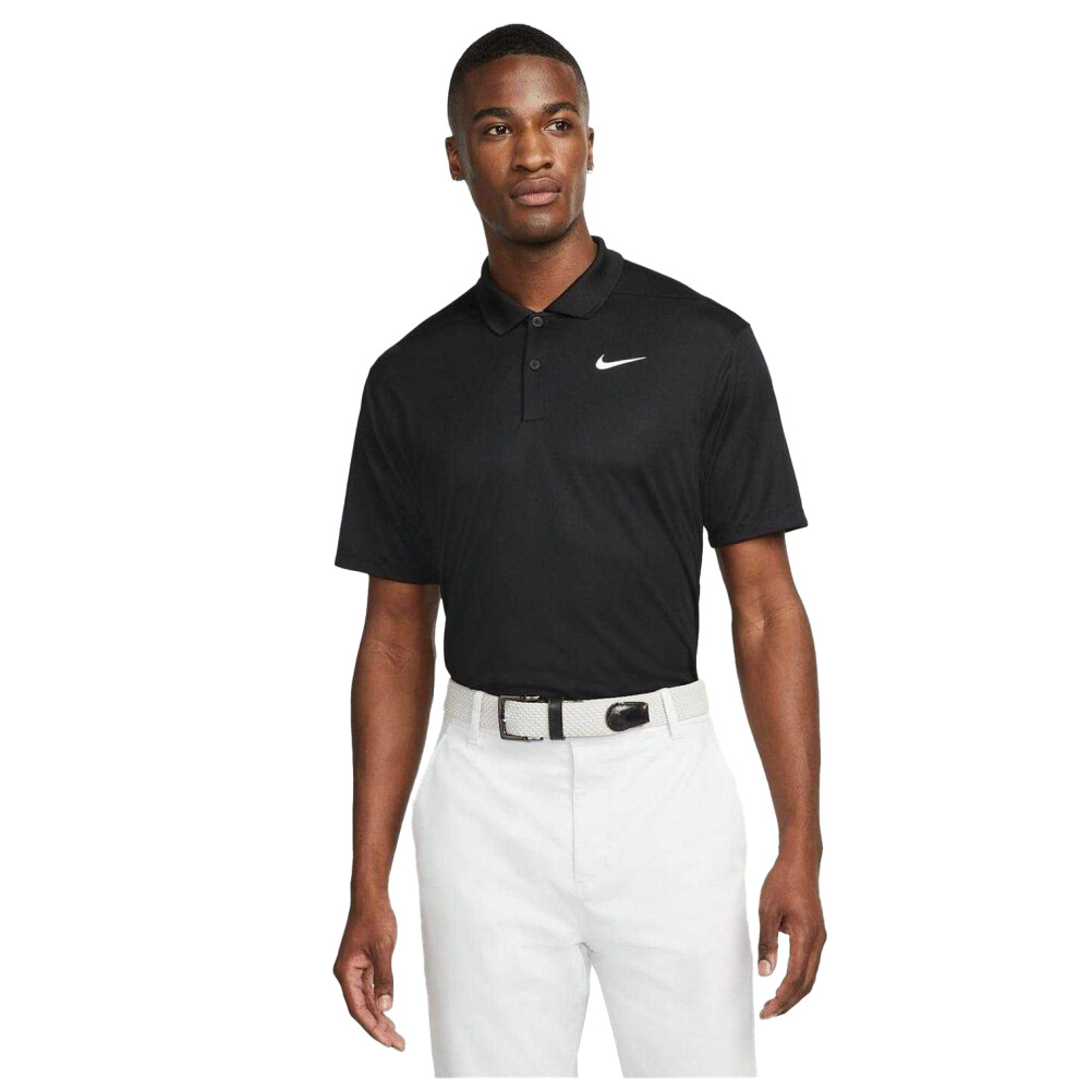Nike (S, Black/White) Mens Victory Dri-Fit Golf Polo Shirt