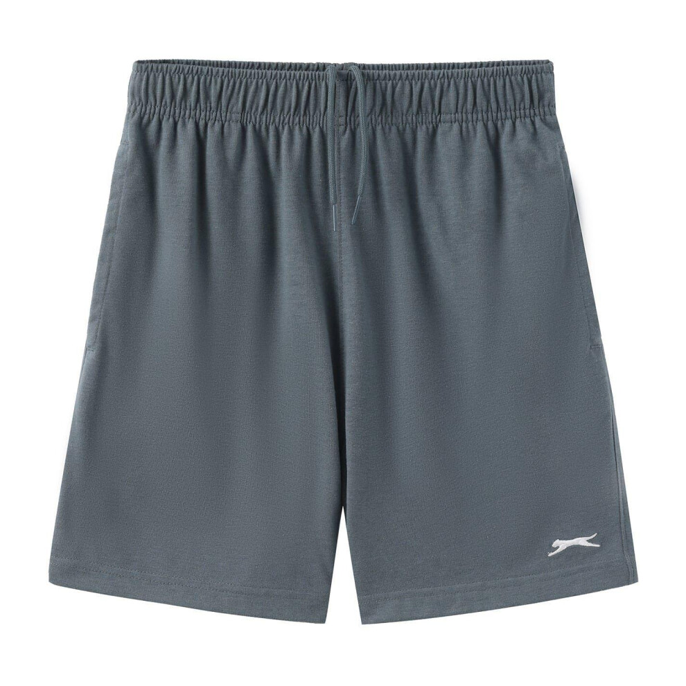 Slazenger (11-12 Years, Slate) Boys Logo Elasticated Waist Sweat Shorts